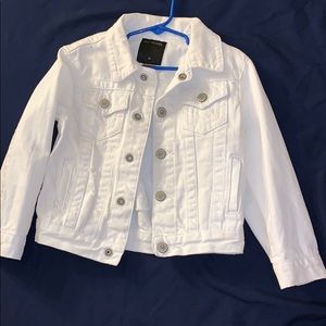 Boys True Religion white destroyed denim jacket